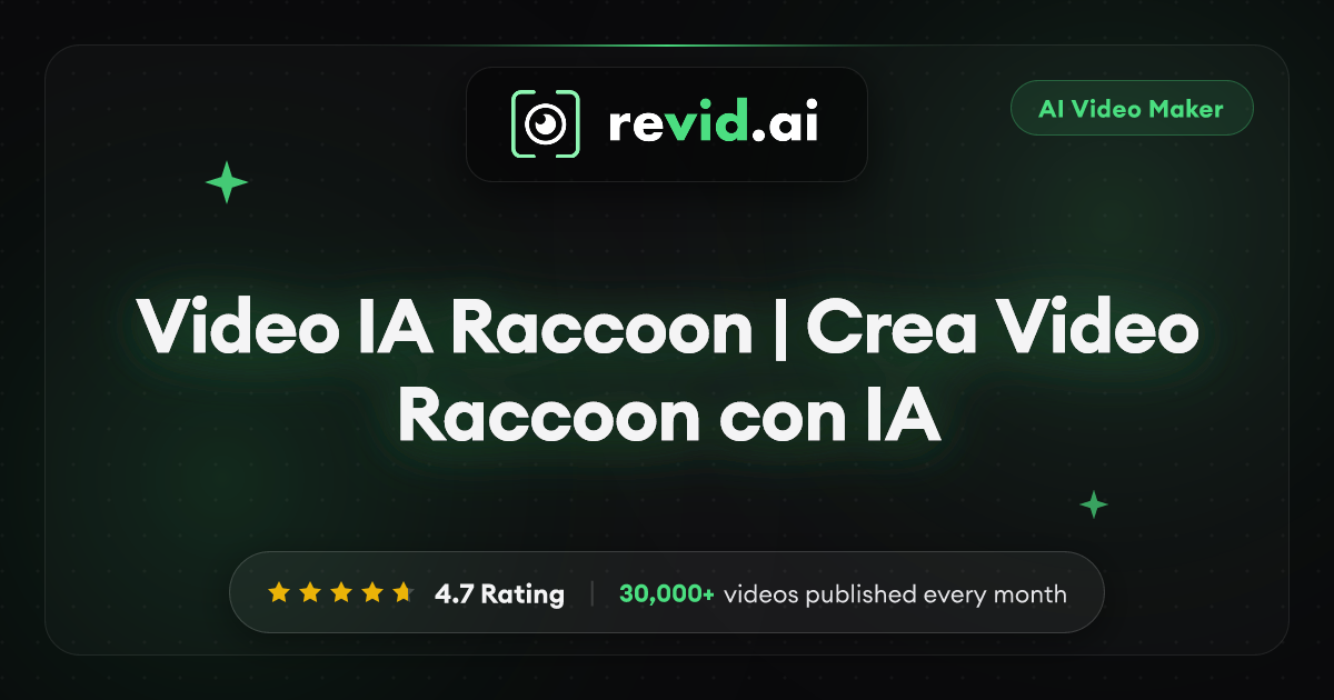 Video IA Raccoon | Crea Video Raccoon con IA