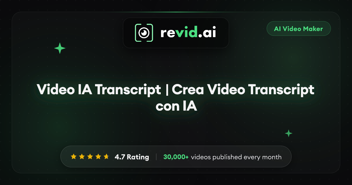 Video IA Transcript | Crea Video Transcript con IA