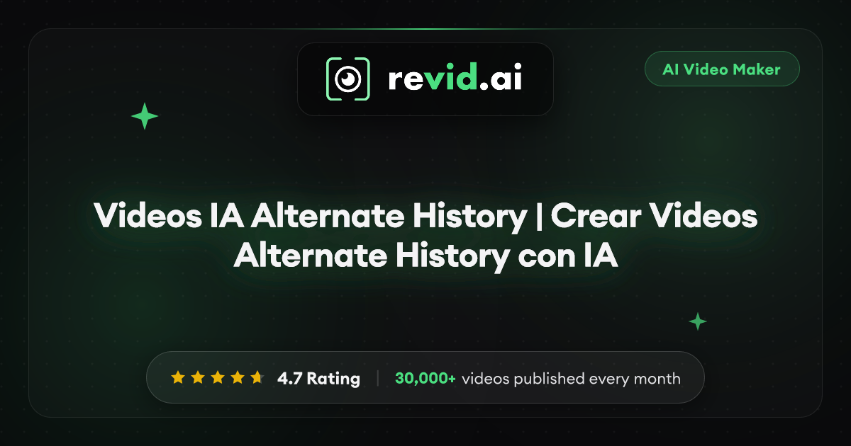 Videos IA Alternate History | Crear Videos Alternate History con IA