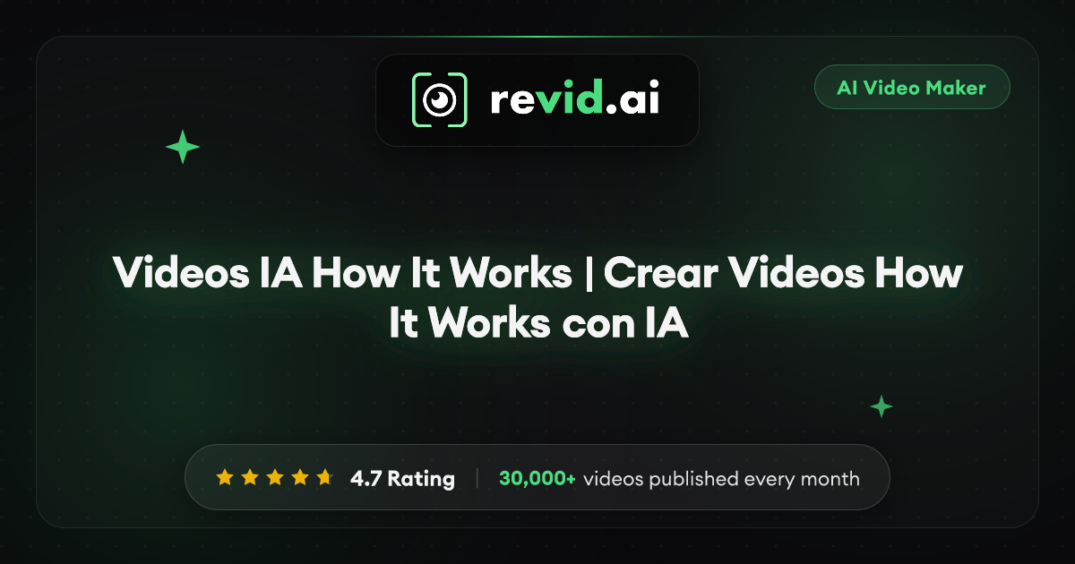 Videos IA How It Works | Crear Videos How It Works con IA