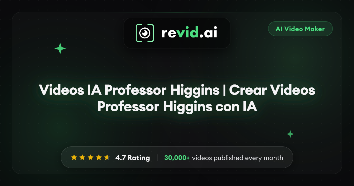 Videos IA Professor Higgins | Crear Videos Professor Higgins con IA
