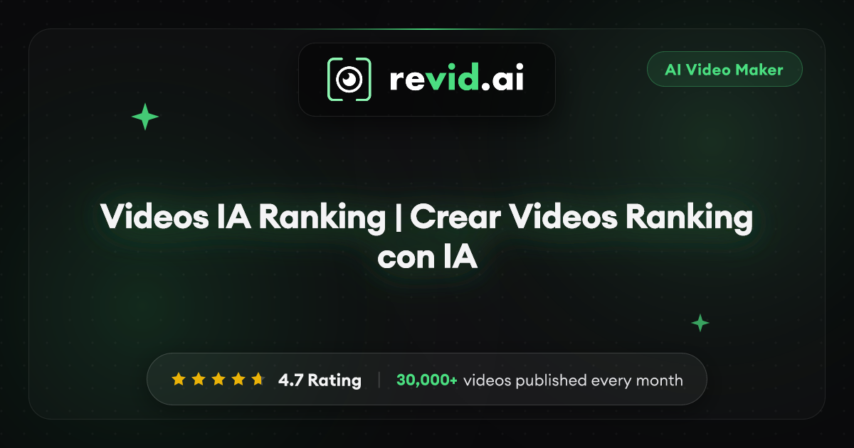 Videos IA Ranking | Crear Videos Ranking con IA