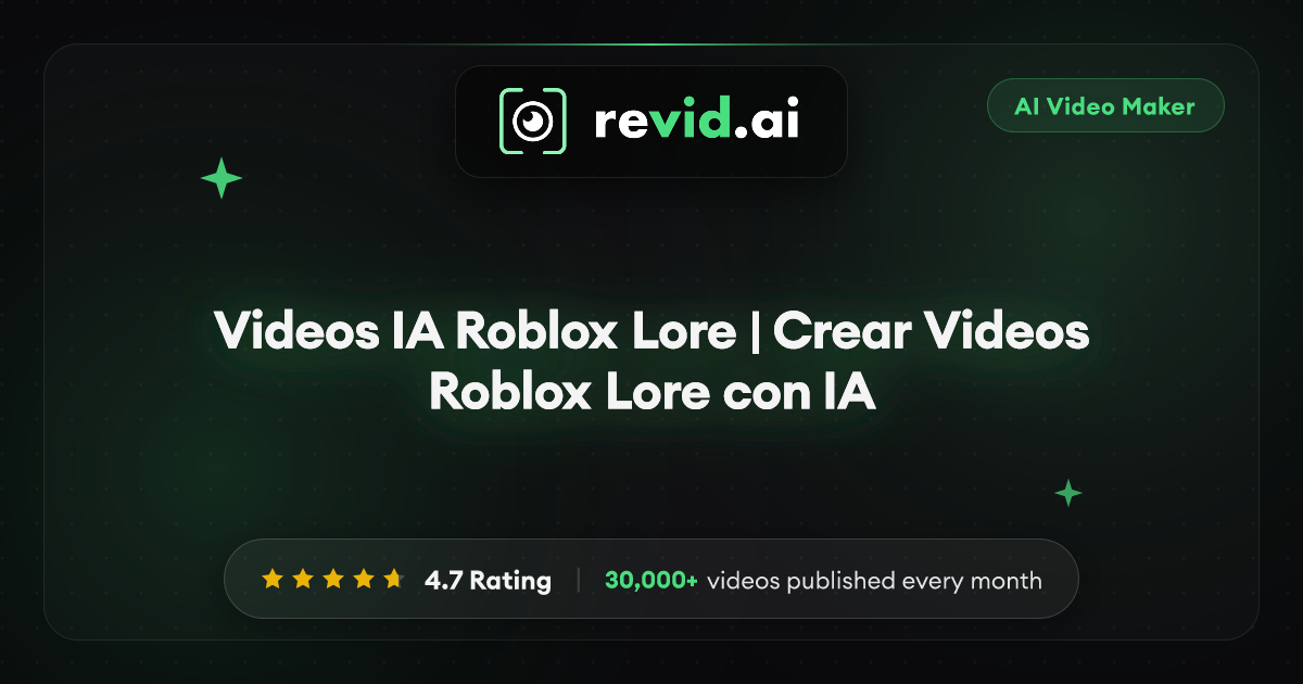 Videos IA Roblox Lore | Crear Videos Roblox Lore con IA